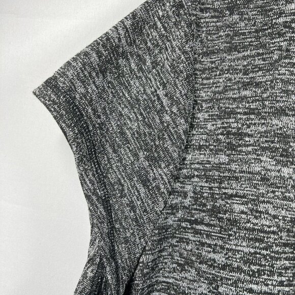 T by Talbots Women's Dress XL Black Heathered Faux Wrap Cap Sleeve Stretch Slit - Picture 5 of 10